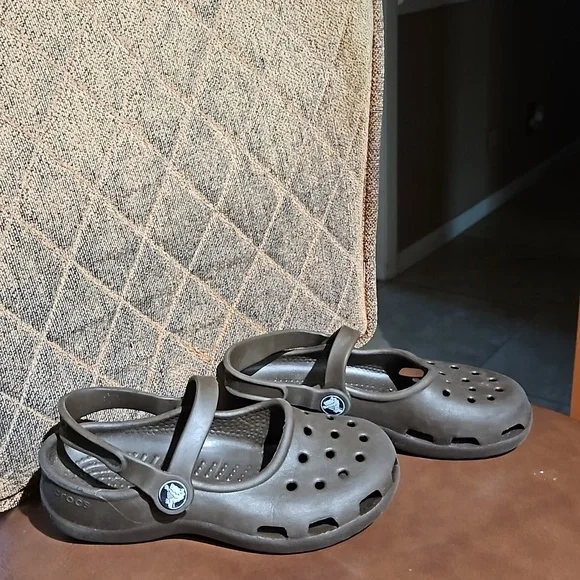 CROCS Shoes Crocs Karin Brown Slip On Mary Jane Clogs Shoes